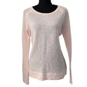 ONLY MINE 100% Cashmere Crew Neck Tunic Sweater Blush Pink Large